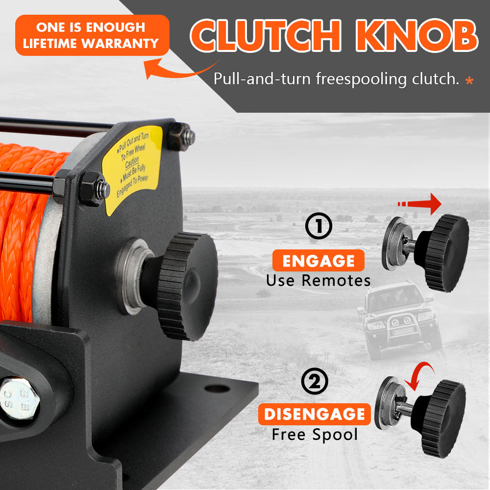 ZESUPER 12V Electric Winch 3000lbs Synthetic Rope Wireless Remote ATV UTV BOAT 4