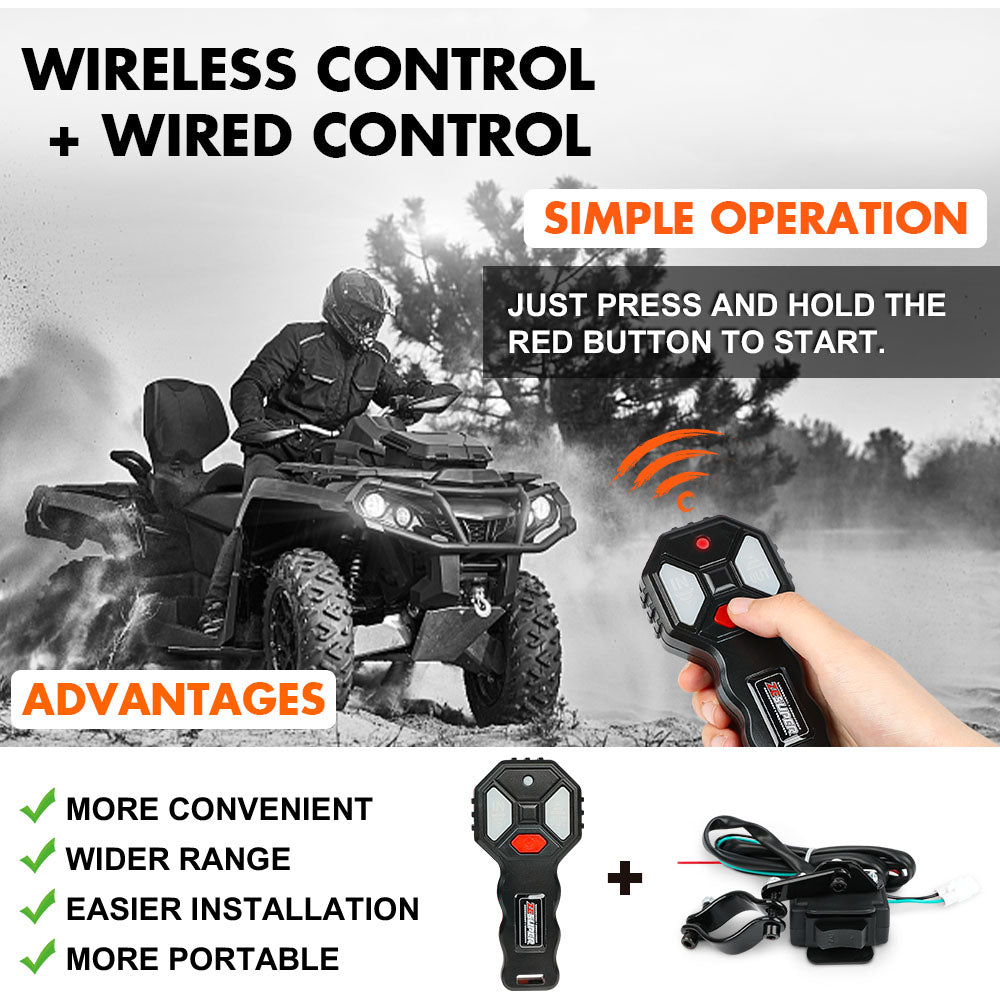 ZESUPER 12V Electric Winch 3000lbs Synthetic Rope Wireless Remote ATV UTV BOAT 6