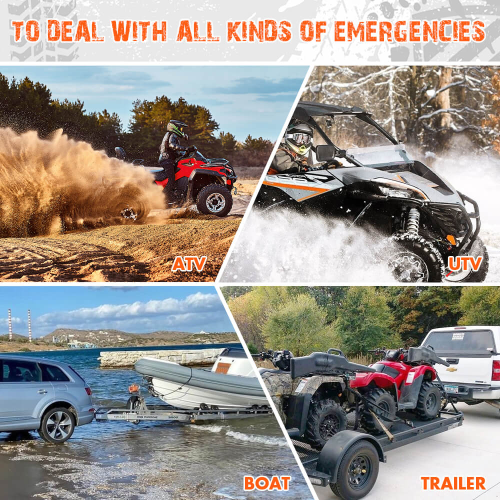 ZESUPER 12V Electric Winch 4500lb Synthetic Rope Boat Winch ATV Winch Trailer Winch 4WD 7