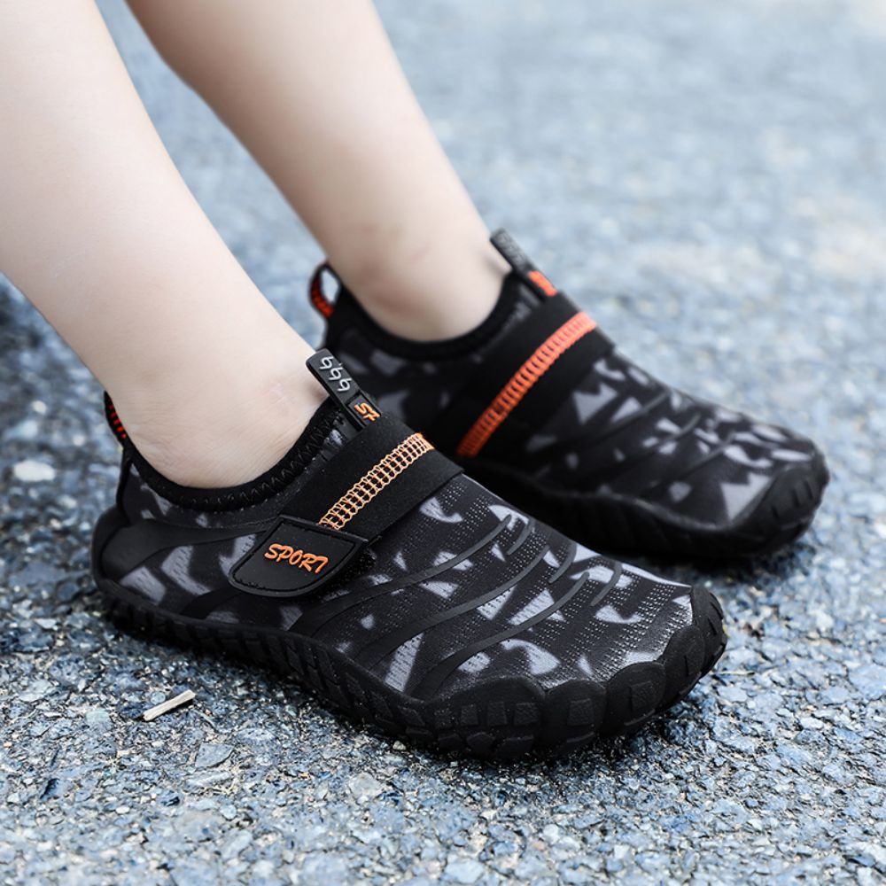 Kids Water Shoes Barefoot Quick Dry Aqua Sports Shoes Boys Girls (Pattern Printed) - Black Size Bigkid US5.5 = EU37 7