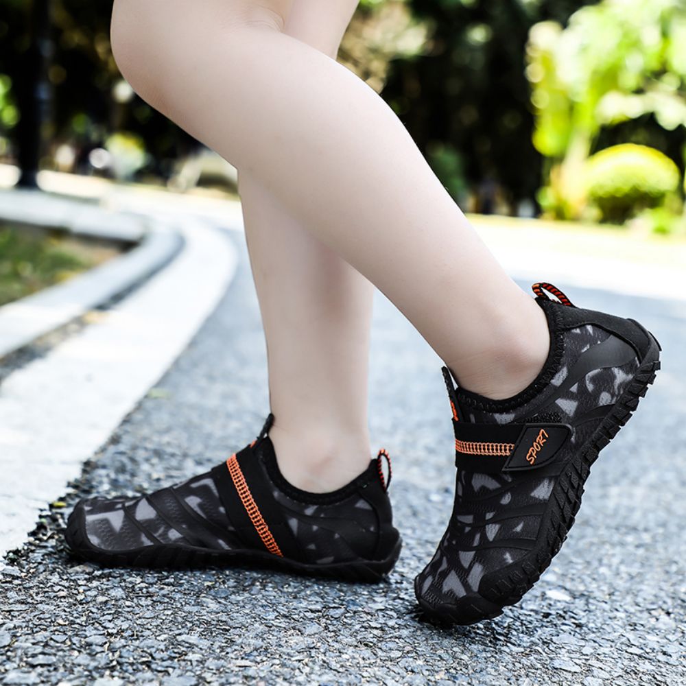 Kids Water Shoes Barefoot Quick Dry Aqua Sports Shoes Boys Girls (Pattern Printed) - Black Size Bigkid US6.5 = EU38 6