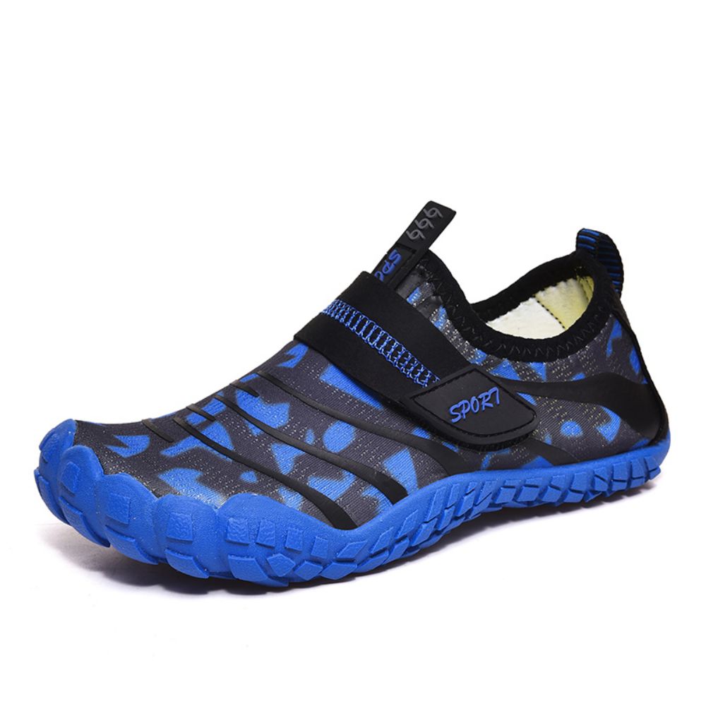 Kids Water Shoes Barefoot Quick Dry Aqua Sports Shoes Boys Girls (Pattern Printed) - Blue Size Bigkid US5.5 = EU37 3
