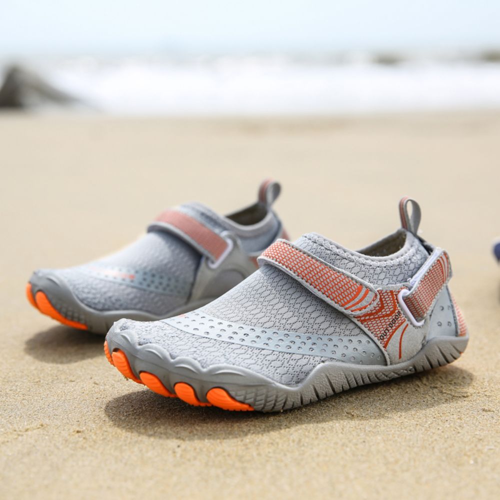 Kids Water Shoes Barefoot Quick Dry Aqua Sports Shoes Boys Girls - Grey Size Bigkid US2=EU32 6