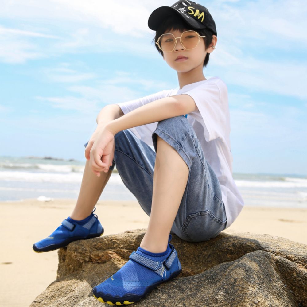Kids Water Shoes Barefoot Quick Dry Aqua Sports Shoes Boys Girls - Klein Blue Size Bigkid US2=EU32 8