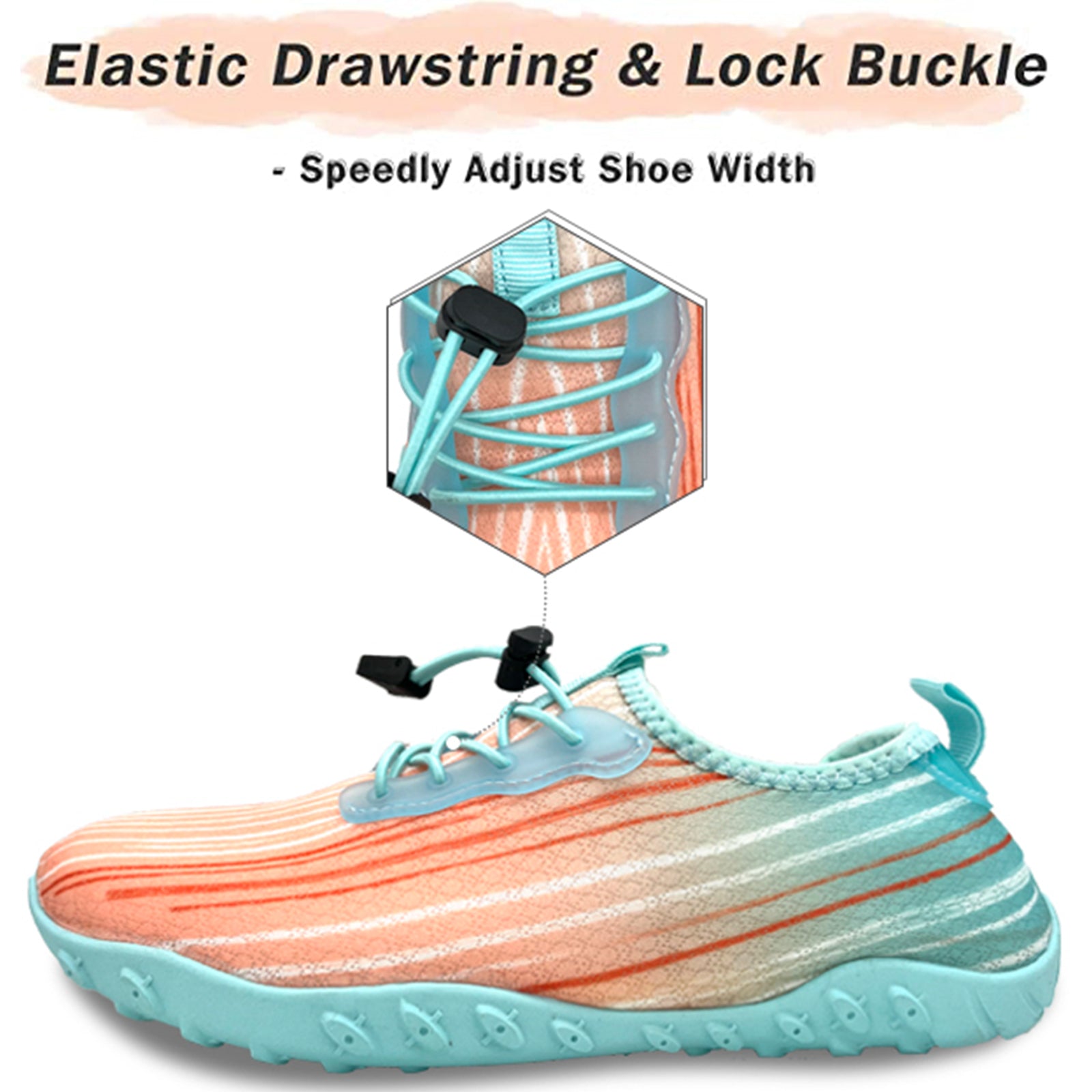 Water Shoes for Men and Women Soft Breathable Slip-on Aqua Shoes Aqua Socks for Swim Beach Pool Surf Yoga (Orange Size US 6.5) 3