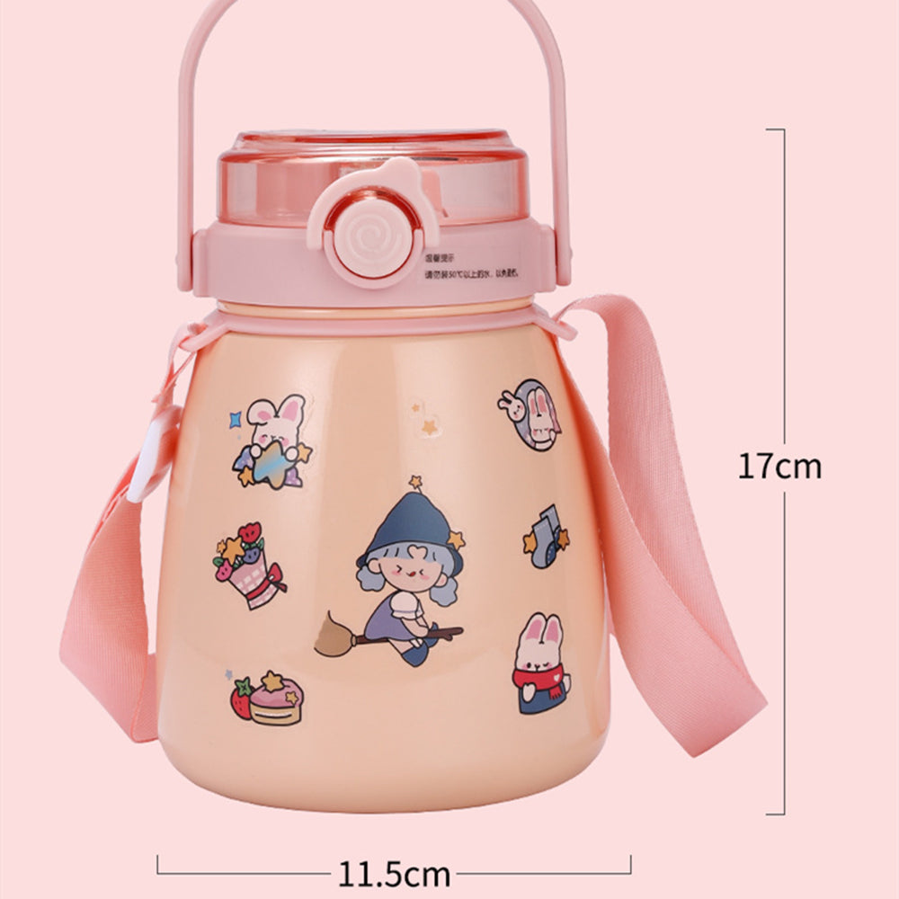 1000ml Large Water Bottle Stainless Steel Straw Water Jug with FREE Sticker Packs (Pink) 4