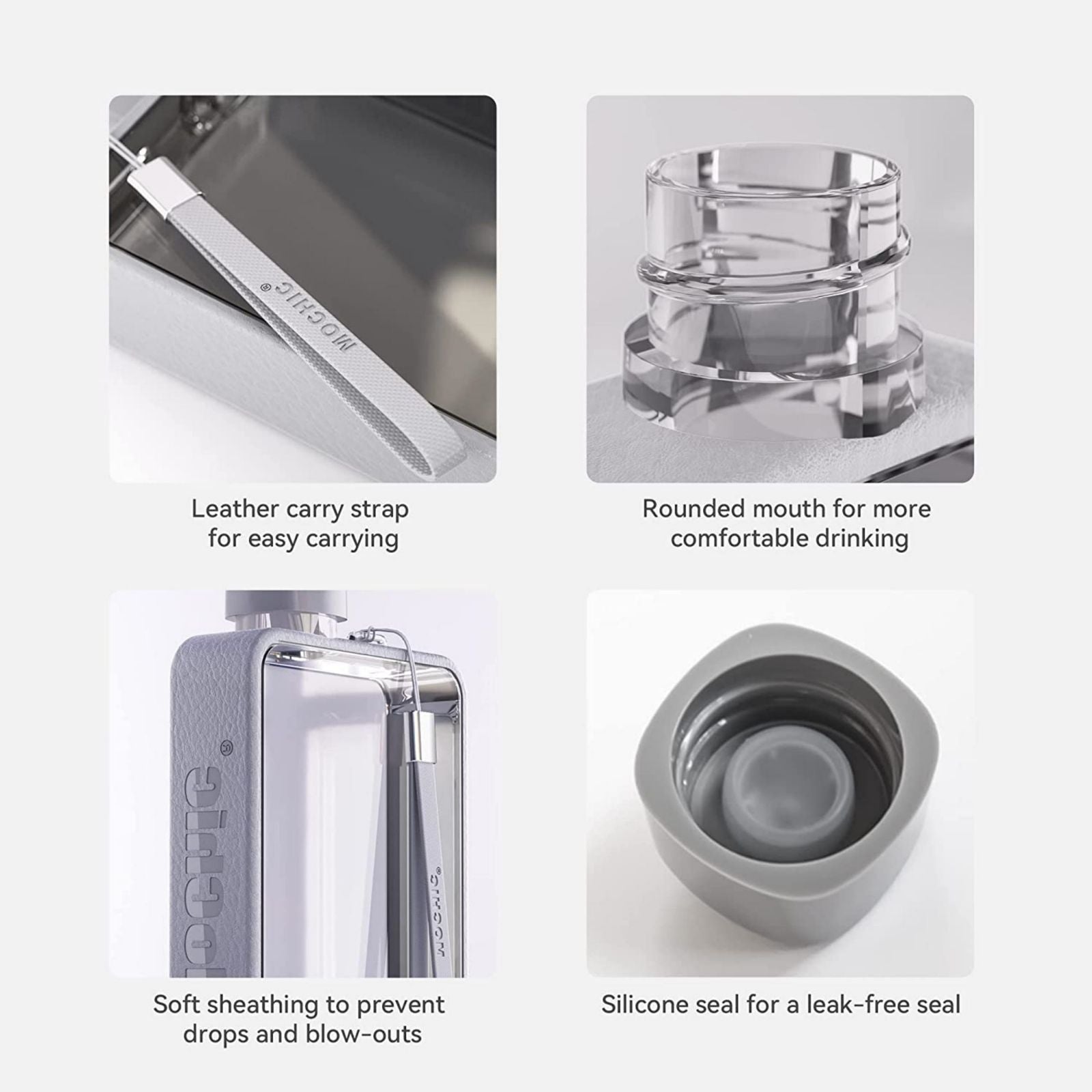 A5 Flat Water Bottle Portable Travel Mug BPA Free Water Bottle (Black) 8