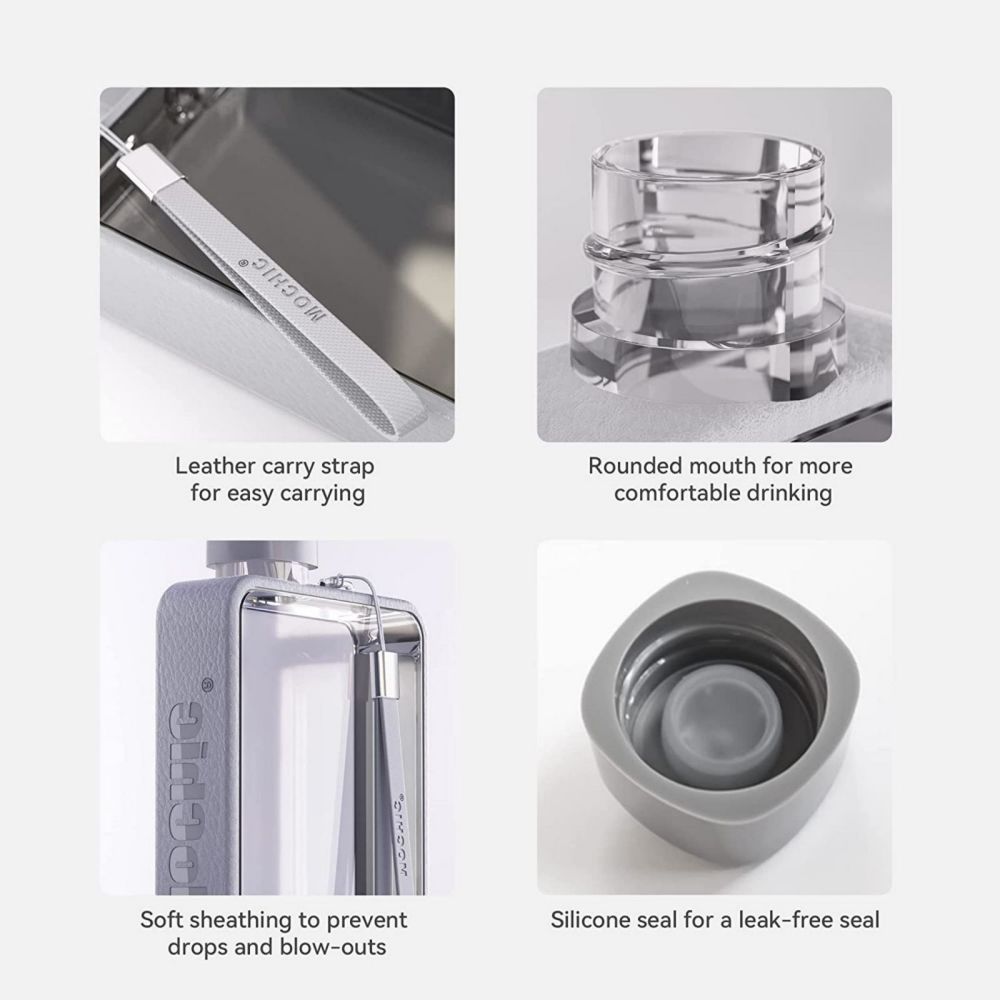 A5 Flat Water Bottle for Warm Drink ( Gray ) 3