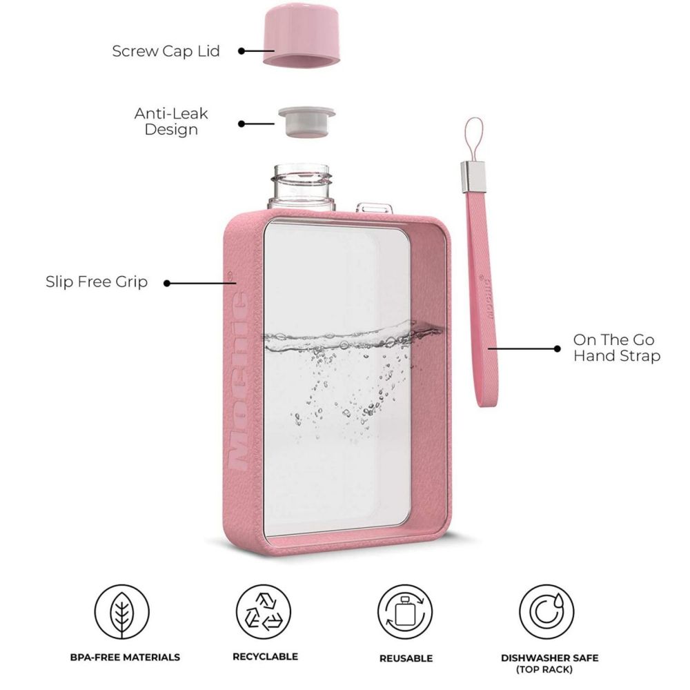 A5 Flat Water Bottle for Warm Drink ( Pink ) 3