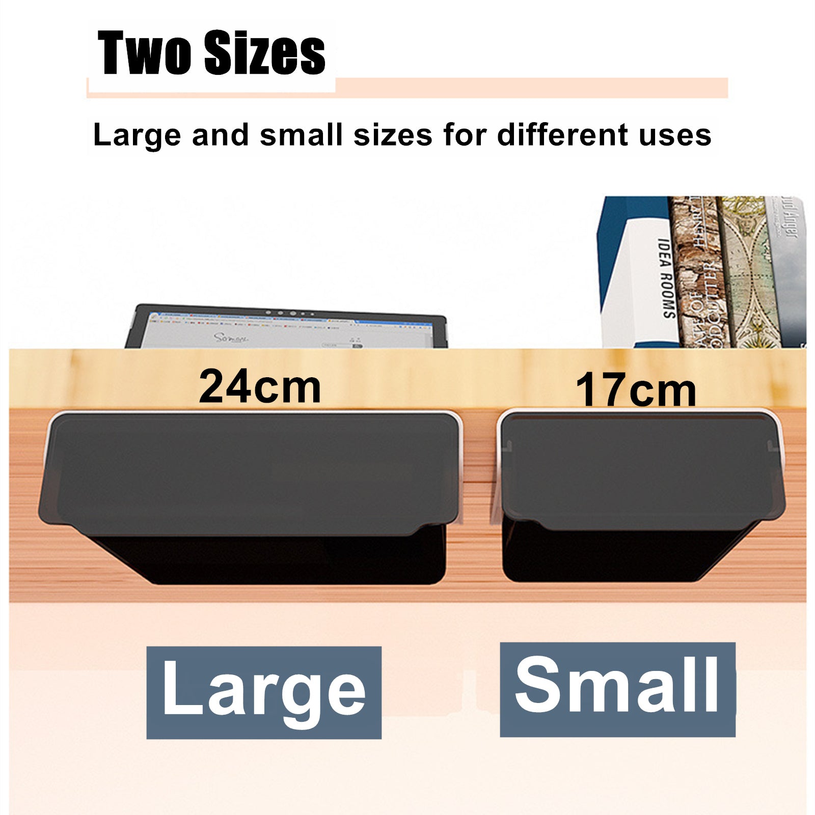 Under Desk Drawer Slide-out Large Office Organizers and Storage Drawers - Small Black 3