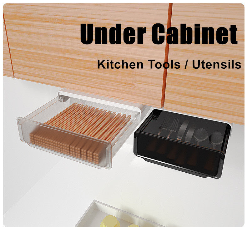 Under Desk Drawer Slide-out Large Office Organizers and Storage Drawers - Small Clear 6