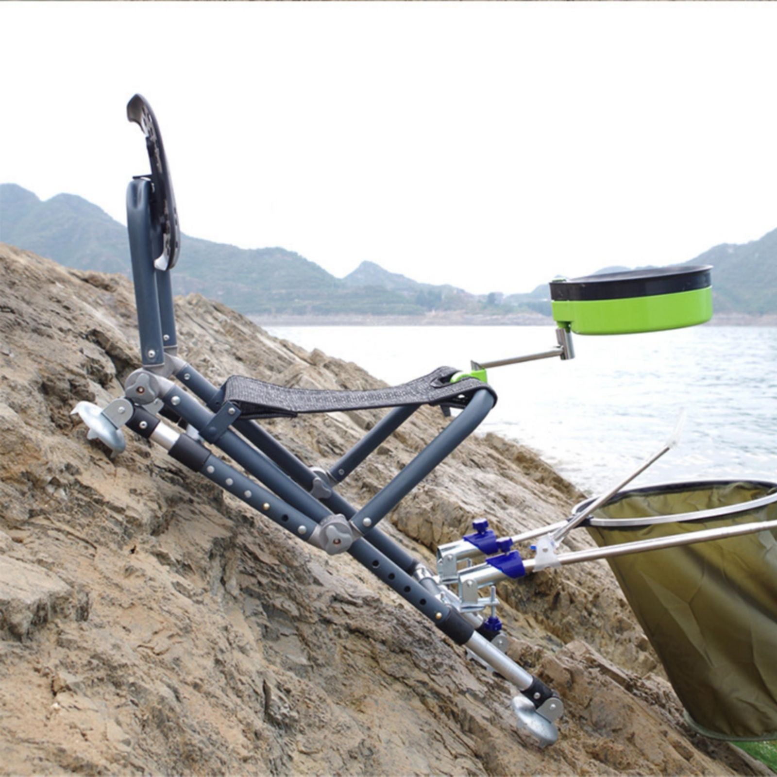 Fishing Chair With Aluminum Alloy For All-Terrains Portable Multifunctional Folding Adjustable Reclining Chair With Hind Legs 3