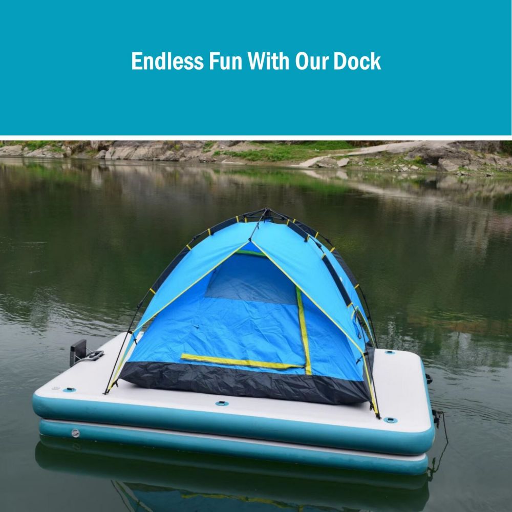 Inflatable Floating Fishing Dock Platform For Adults And Children - Plus Version 6