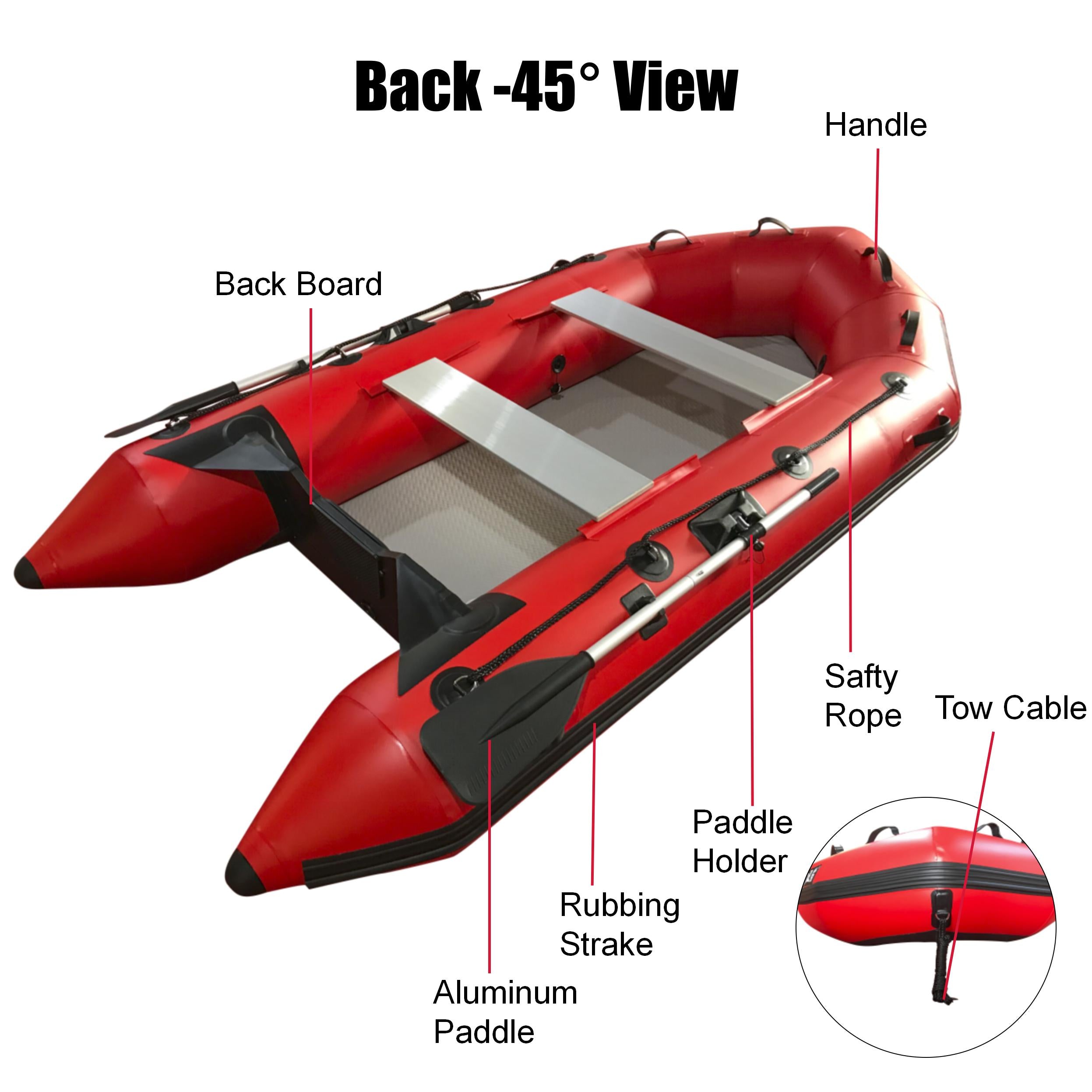 3m Inflatable Dinghy Boat Tender Pontoon Rescue- Red 3