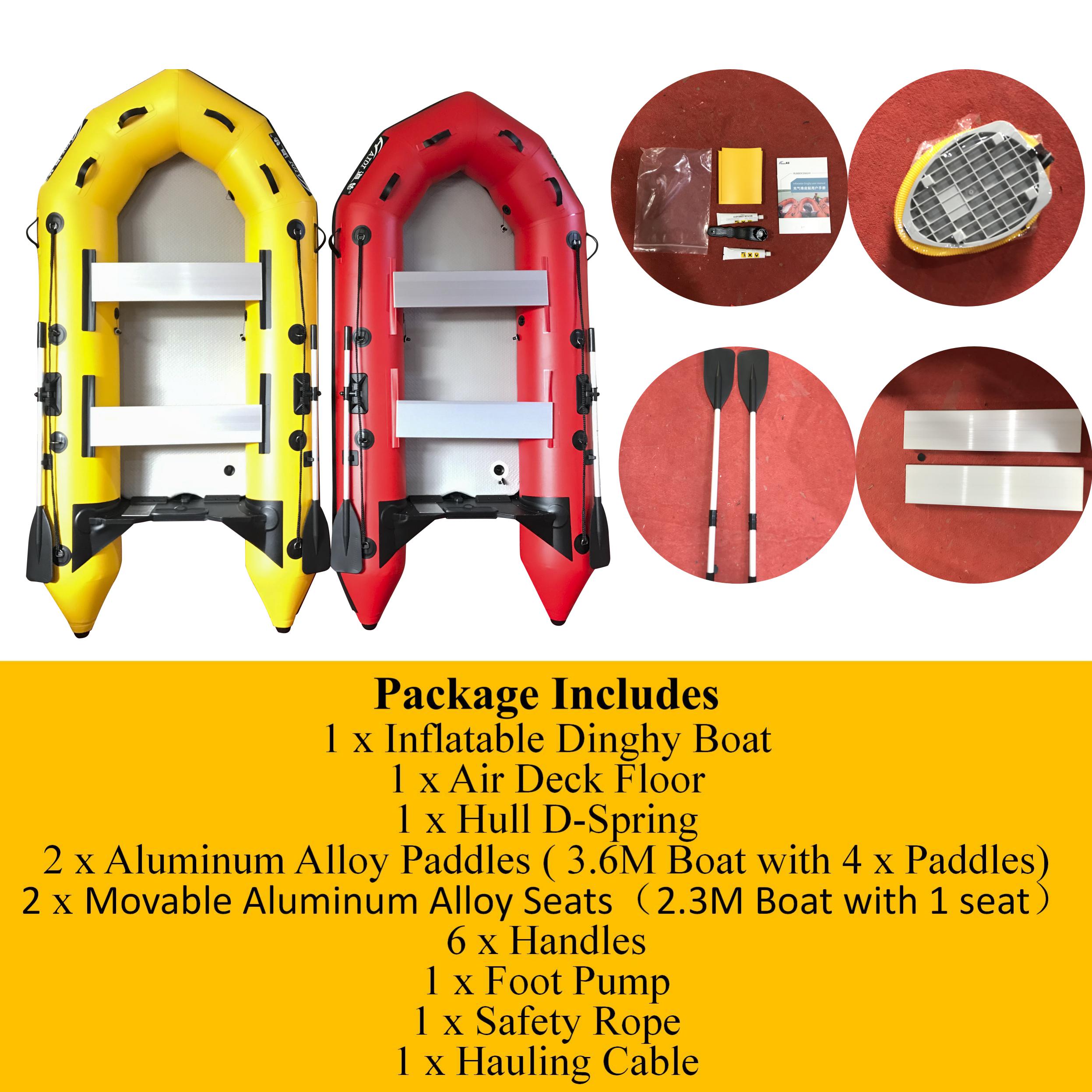 3m Inflatable Dinghy Boat Tender Pontoon Rescue- Yellow 7
