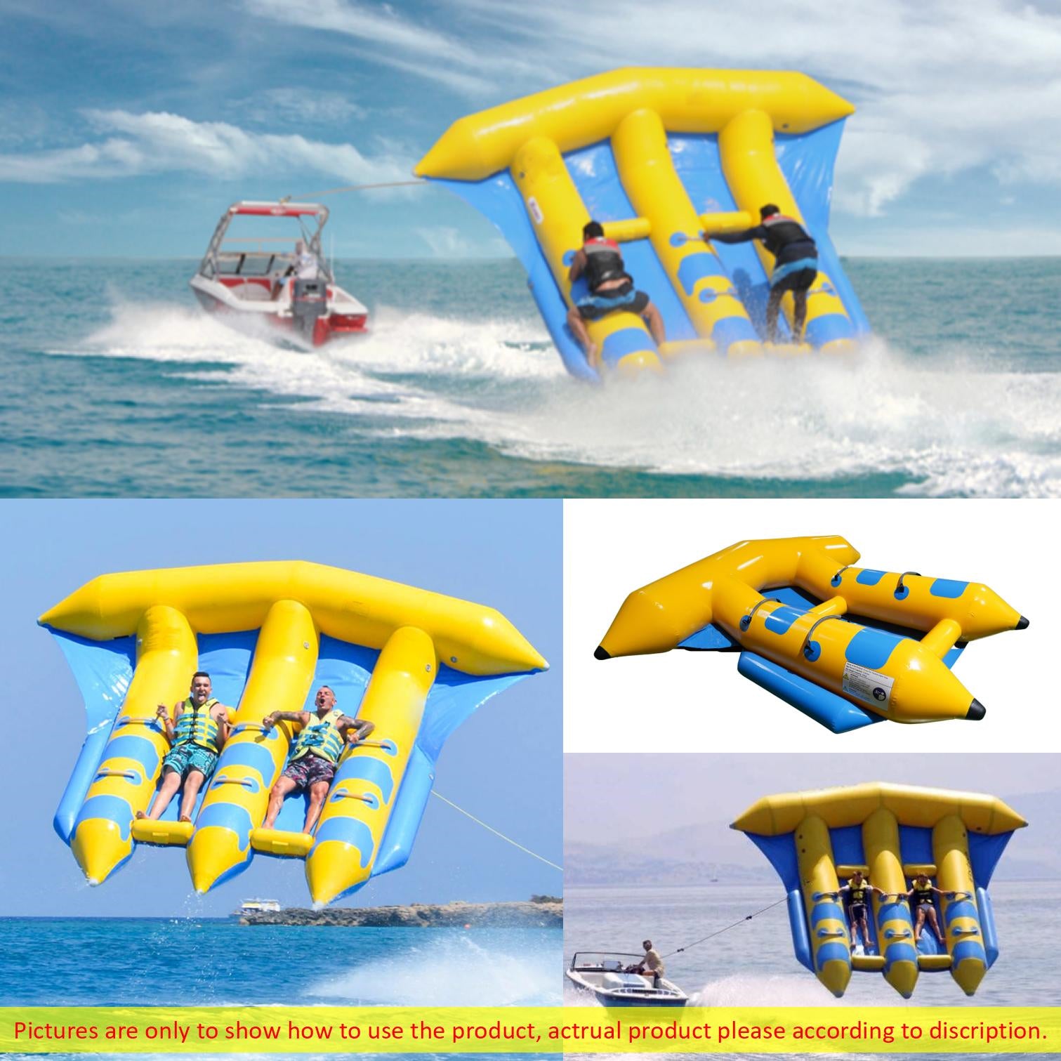 Inflatable 4 Person/Seat Towable Boat  Flying Fish Blower 4