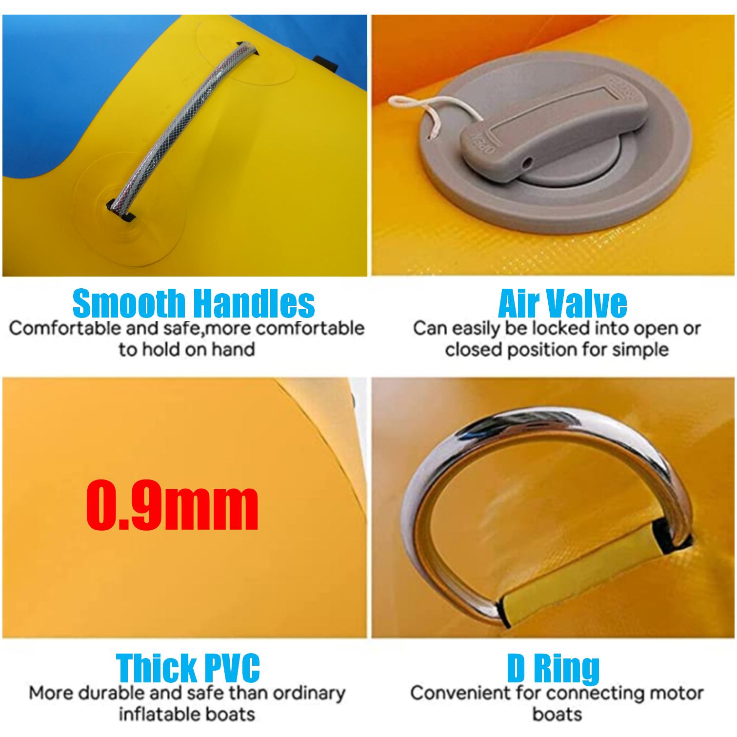 Inflatable 4 Person/Seat Towable Boat  Flying Fish Blower 8