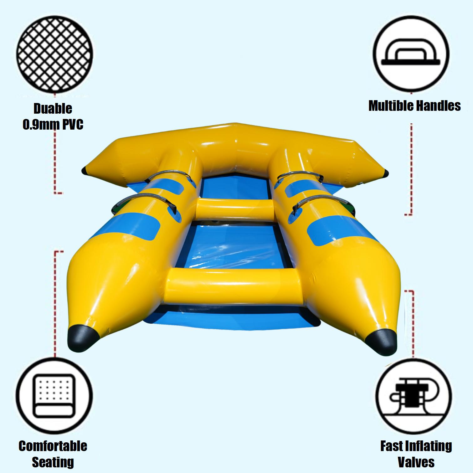 Inflatable 4 Person/Seat Towable Boat  Flying Fish Blower 9