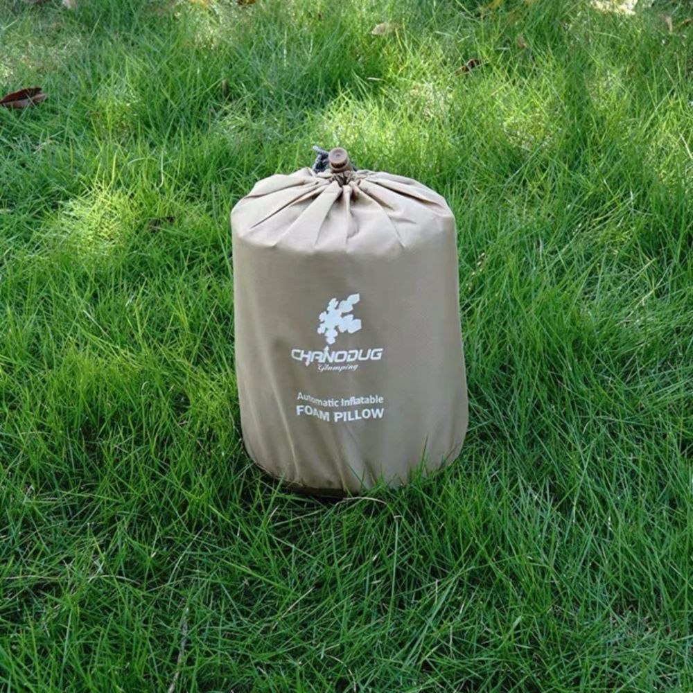 Self Inflating Camping Pillow with Ergonomic 3D Support - Gold 7