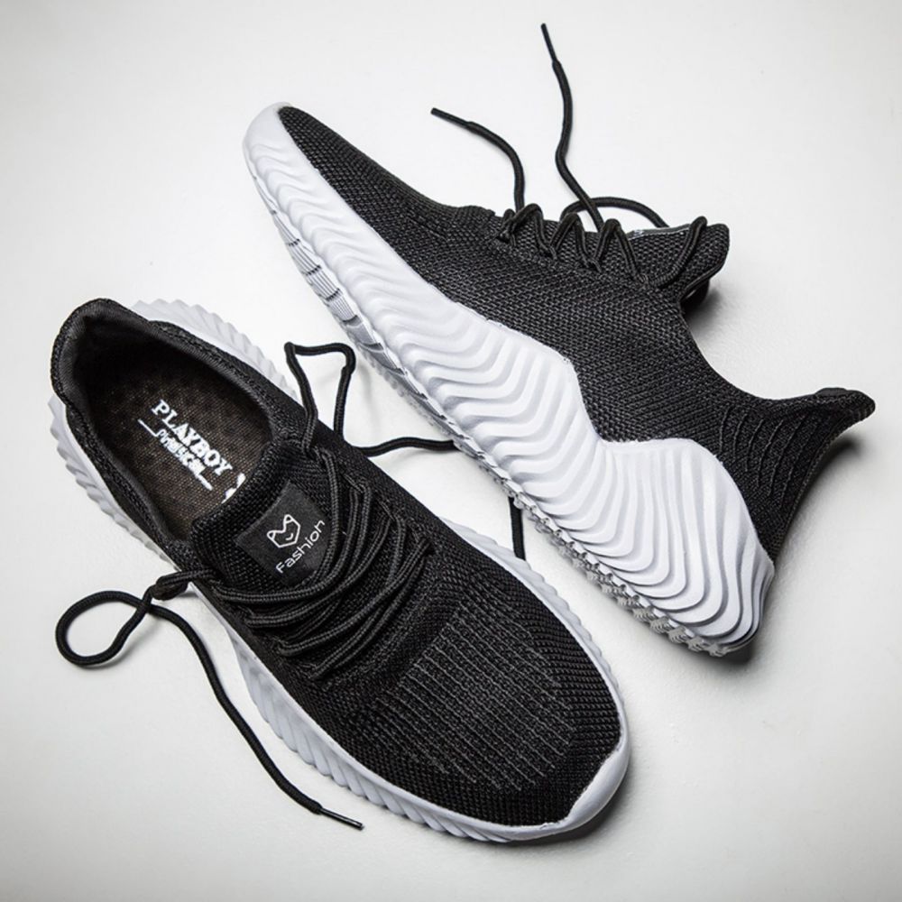 Men's Sneakers Outdoor Road Shoes Breathable Lightweight Non-slip (Black Size US10.5=US45 ) 3