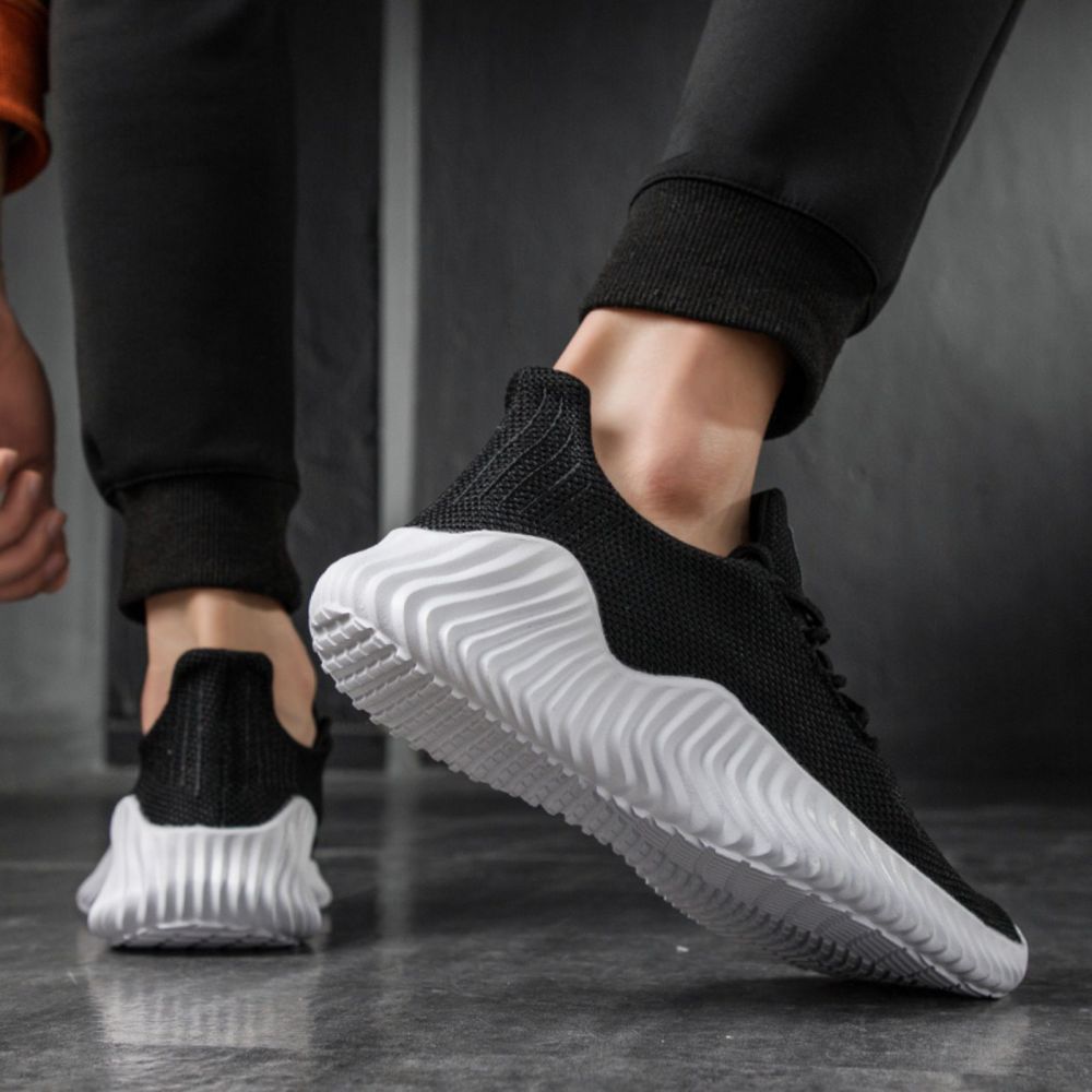 Men's Sneakers Outdoor Road Shoes Breathable Lightweight Non-slip (Black Size US10.5=US45 ) 6