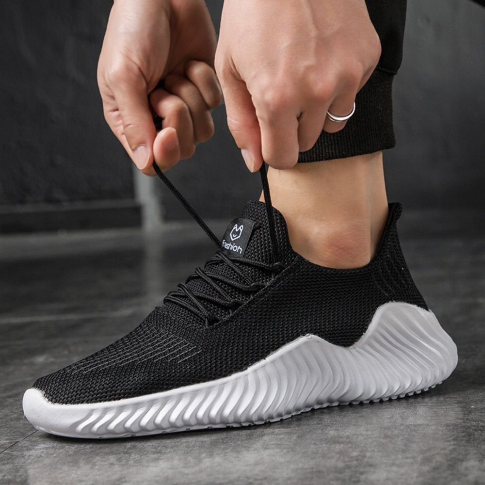 Men's Sneakers Outdoor Road Shoes Breathable Lightweight Non-slip (Black Size US10.5=US45 ) 7