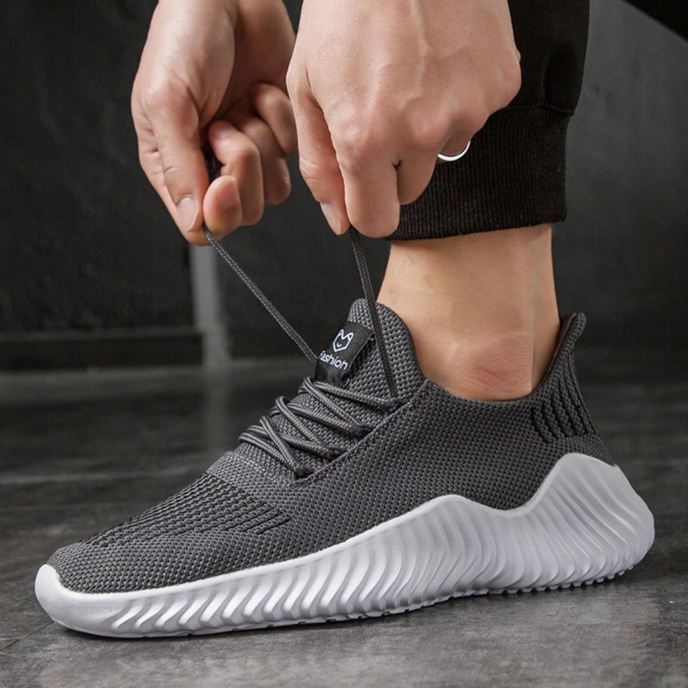 Men's Sneakers Outdoor Road Shoes Breathable Lightweight Non-slip (Grey Size US11=US46 ) 7