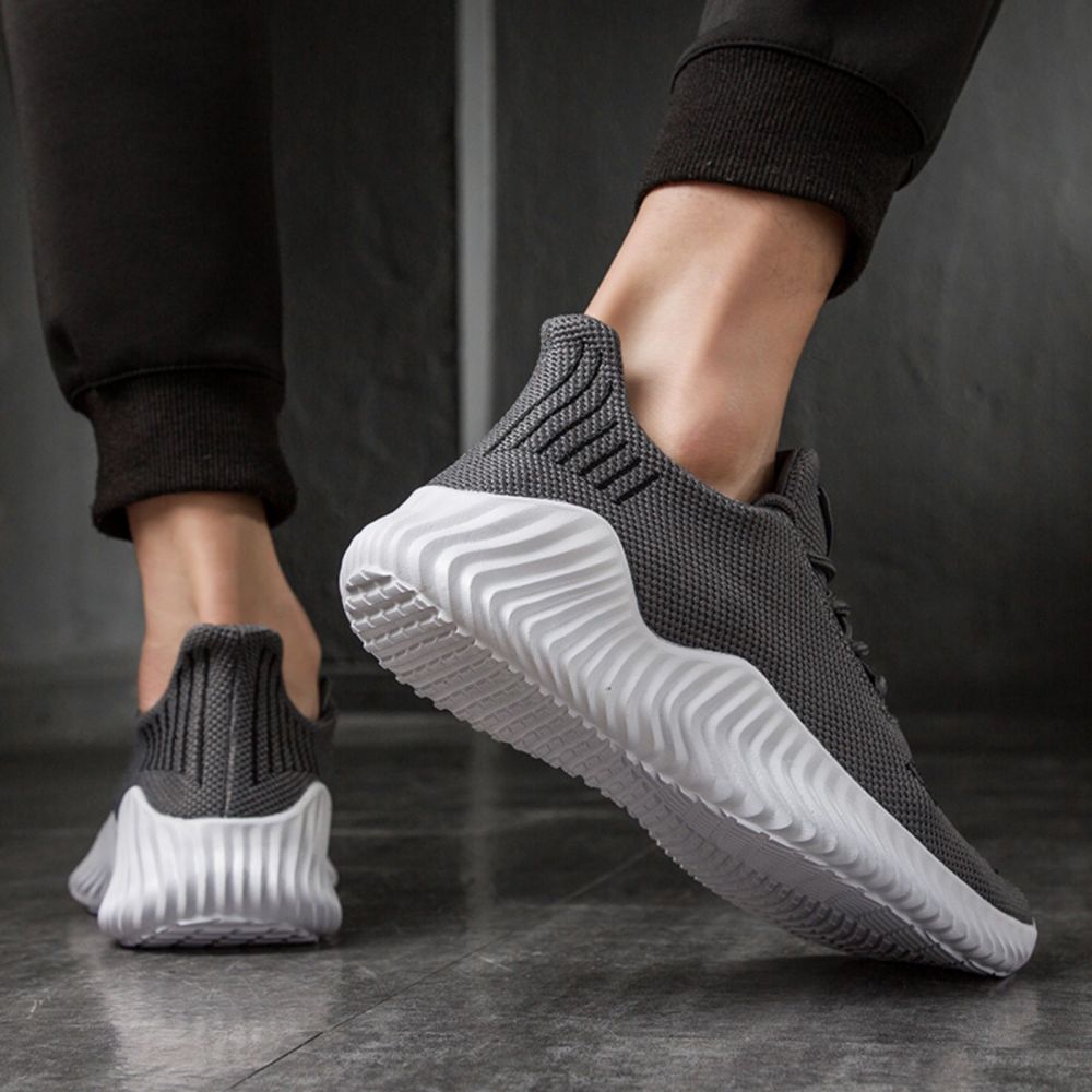 Men's Sneakers Outdoor Road Shoes Breathable Lightweight Non-slip (Grey Size US11.5=US47 ) 6