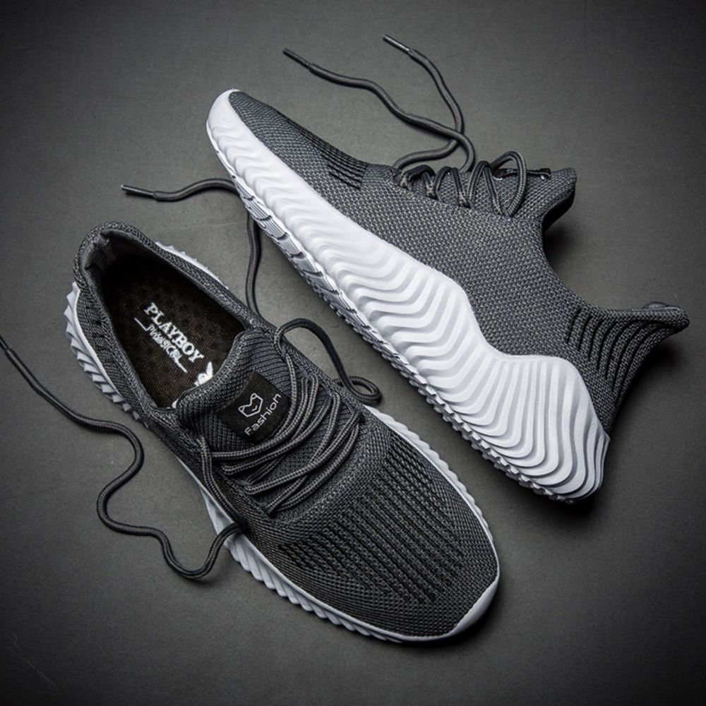 Men's Sneakers Outdoor Road Shoes Breathable Lightweight Non-slip (Grey Size US11.5=US47 ) 3