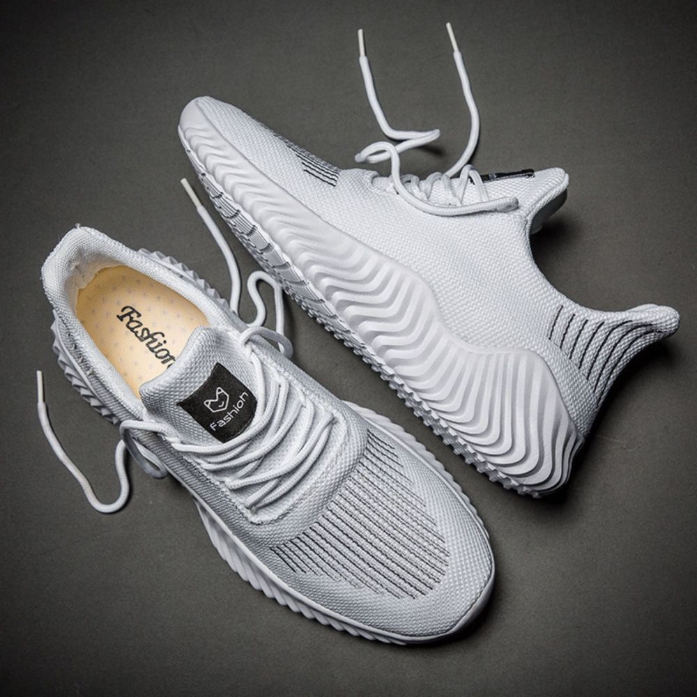 Men's Sneakers Outdoor Road Shoes Breathable Lightweight Non-slip ( White Size US11.5=US47 ) 3