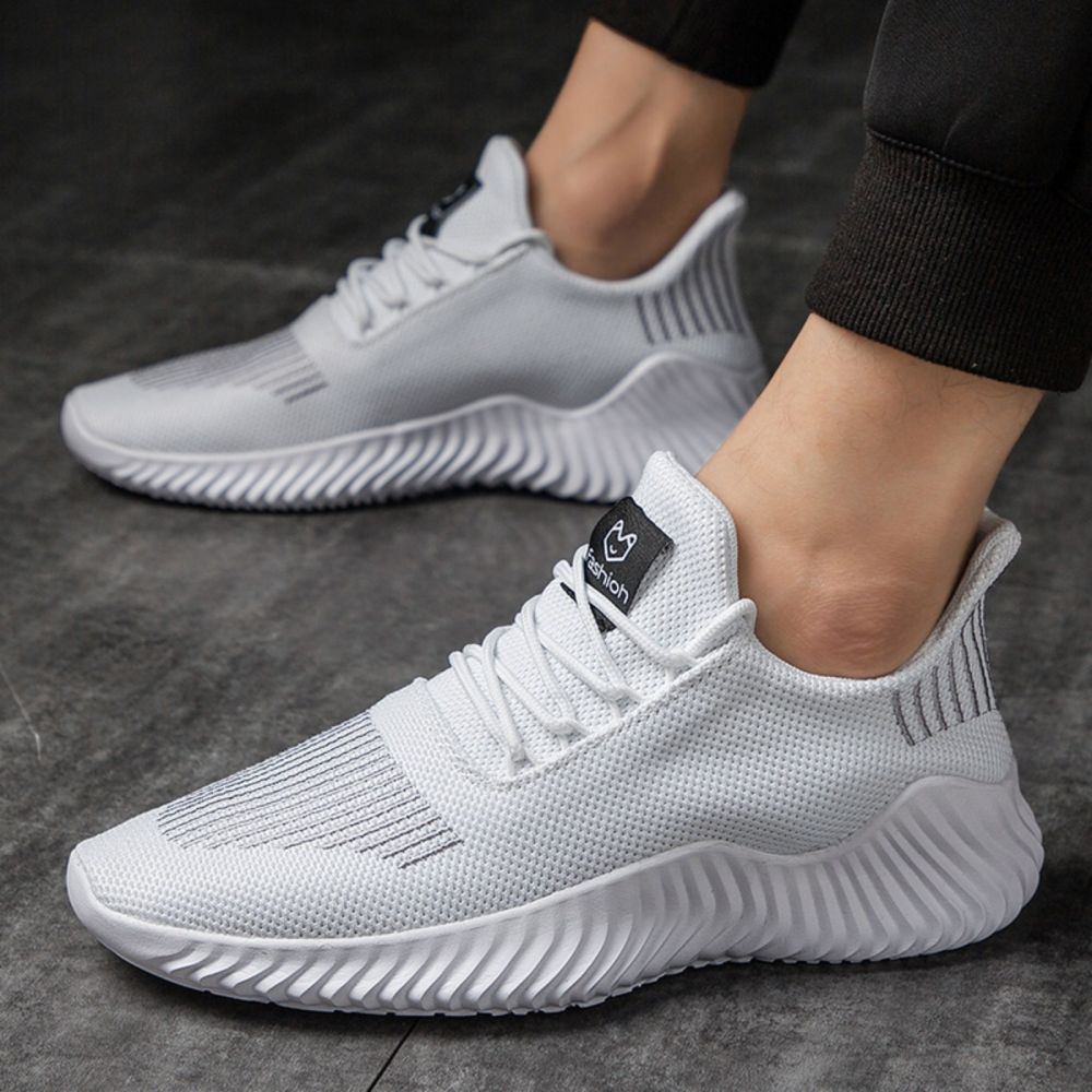 Men's Sneakers Outdoor Road Shoes Breathable Lightweight Non-slip ( White Size US11.5=US47 ) 5