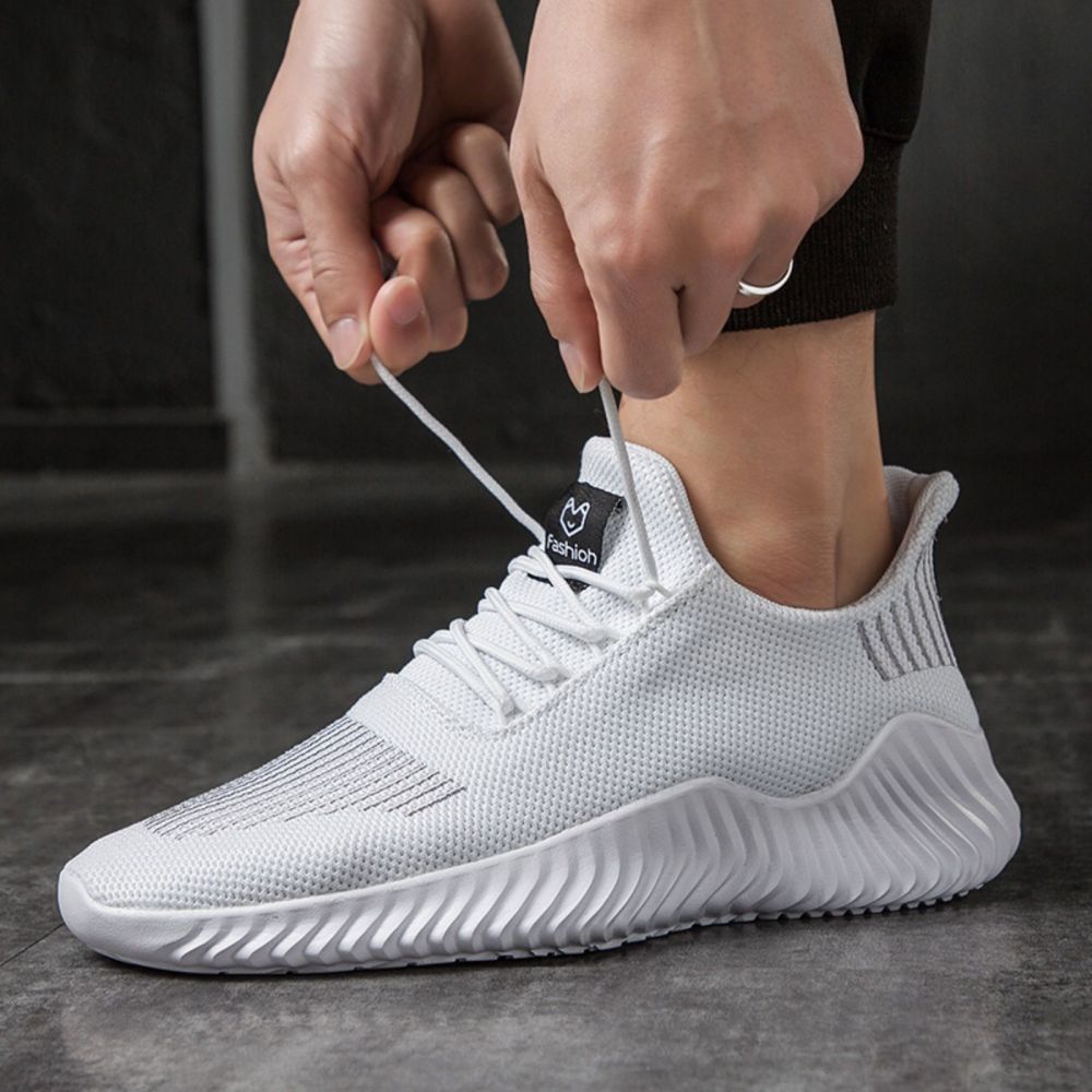 Men's Sneakers Outdoor Road Shoes Breathable Lightweight Non-slip ( White Size US11.5=US47 ) 6