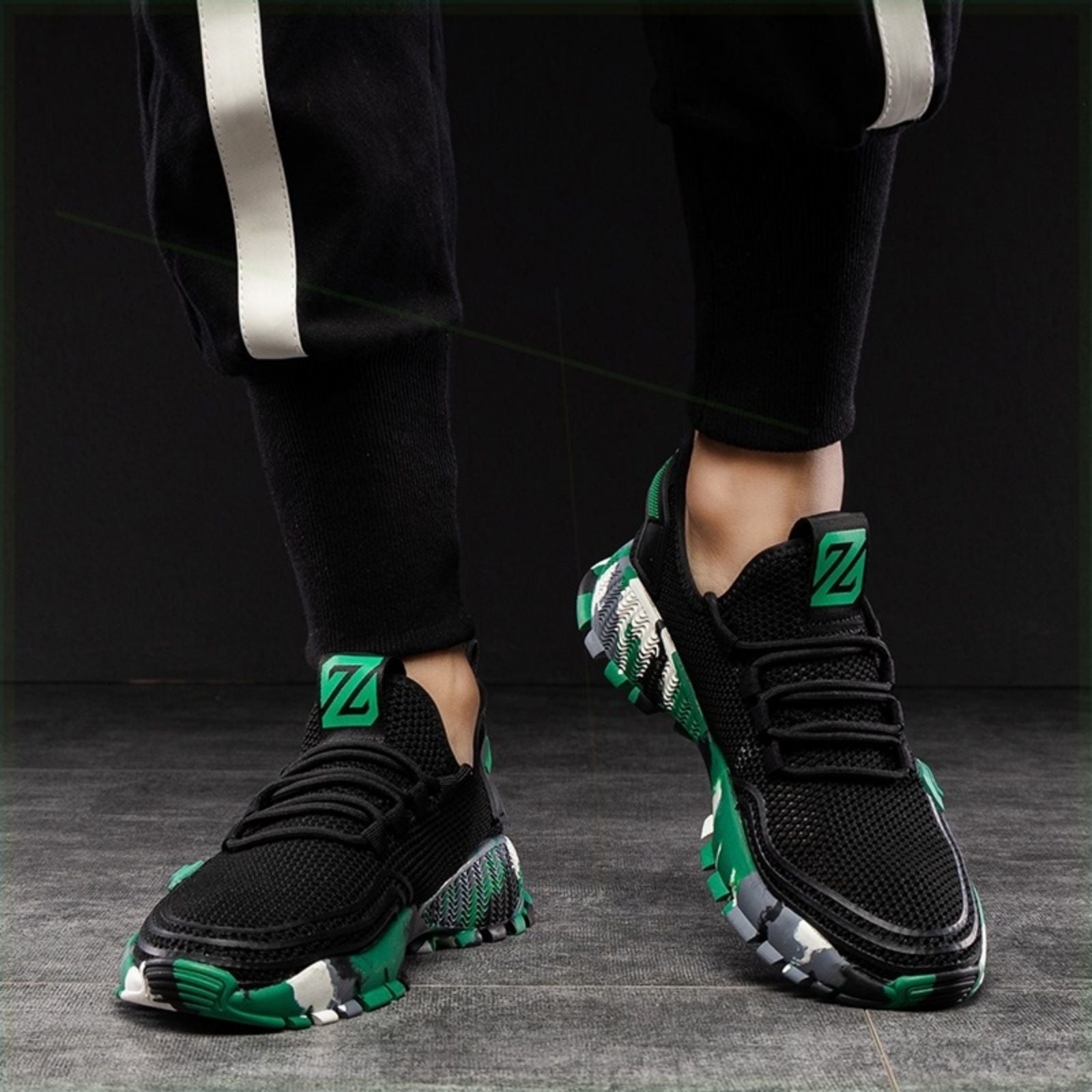 Men's Athletic Running Tennis Shoes Outdoor Sports Jogging Sneakers Walking Gym (Green US 7=EU 39) 3