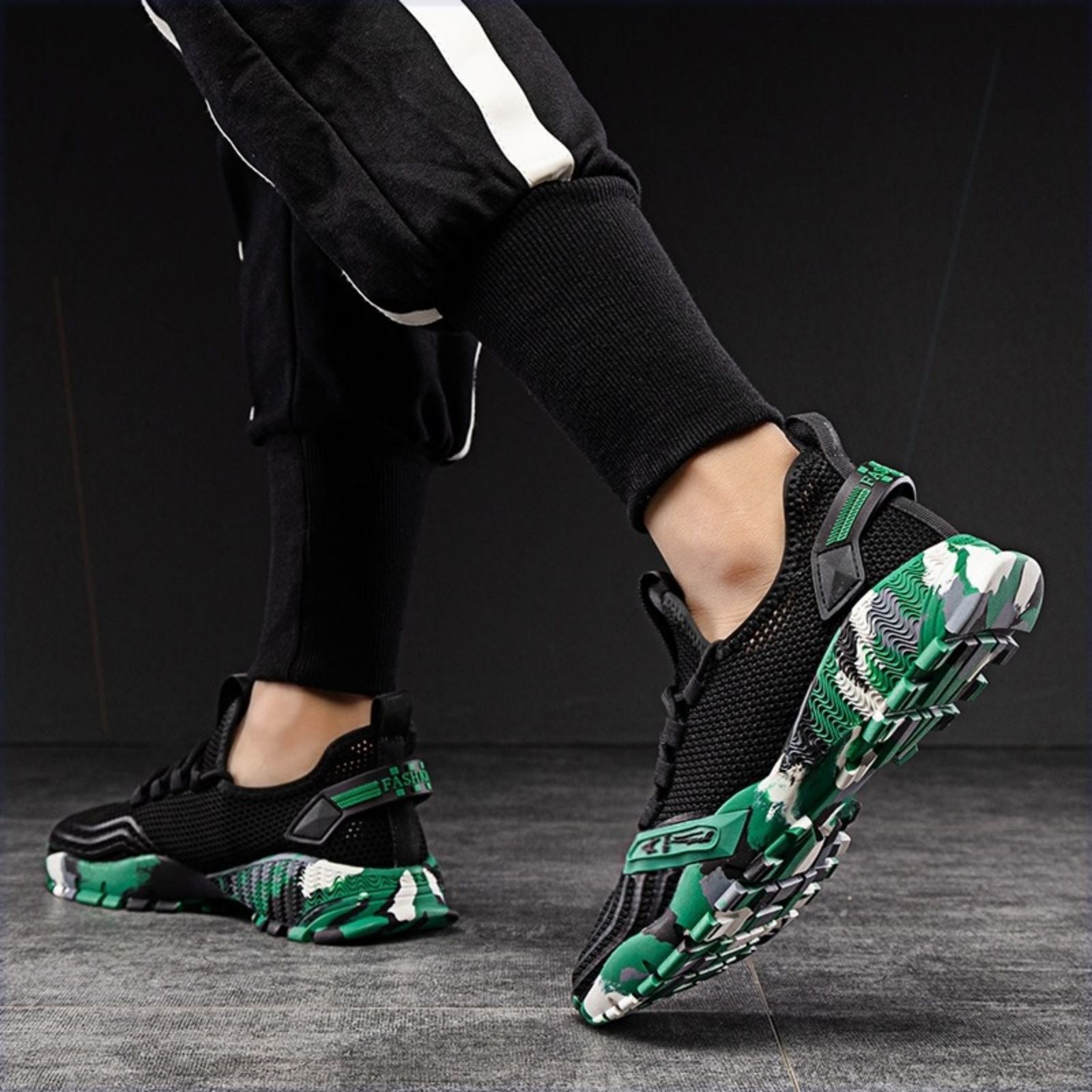 Men's Athletic Running Tennis Shoes Outdoor Sports Jogging Sneakers Walking Gym (Green US 10=EU 44) 4