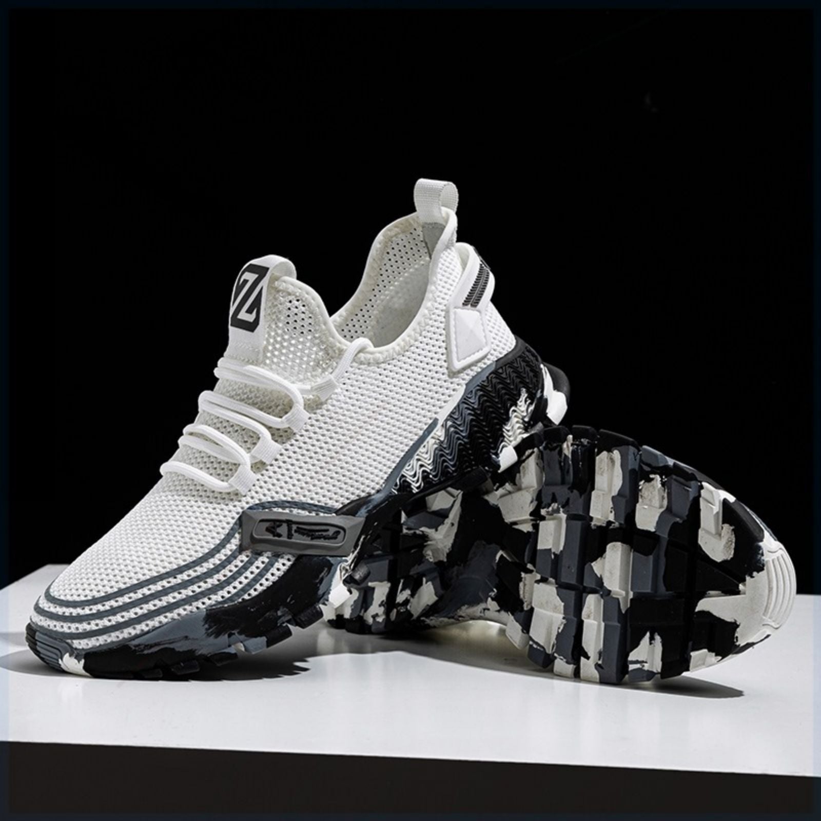 Men's Athletic Running Tennis Shoes Outdoor Sports Jogging Sneakers Walking Gym (White US 7.5=EU 40) 5