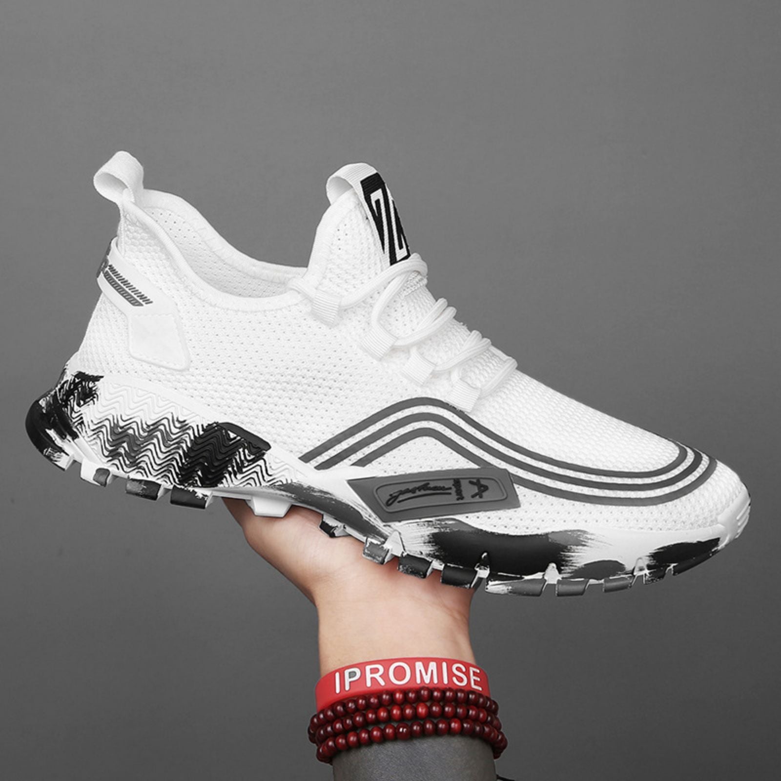 Men's Athletic Running Tennis Shoes Outdoor Sports Jogging Sneakers Walking Gym (White US 8=EU 41) 4