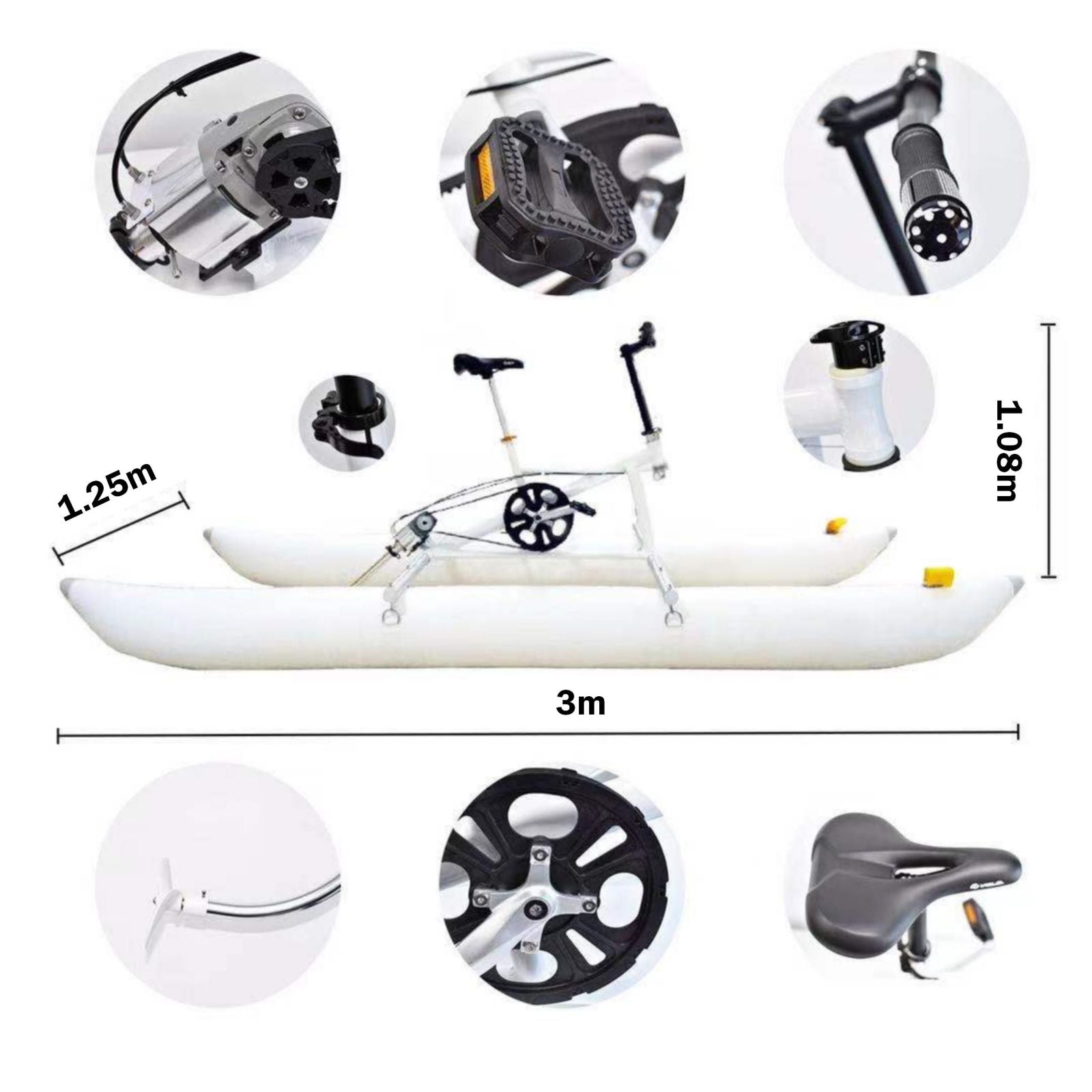 Inflatable Water Bike For Water Sport Portable Yacht Kayak Boatbike 5
