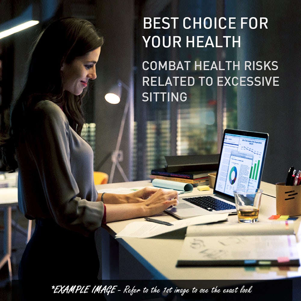 FORTIA Sit To Stand Up Standing Desk, 150x68cm, 72-118cm Electric Height Adjustable, Ergonomically Curved Edge, 50kg Rated, White Oak Style/Silver Frame 3