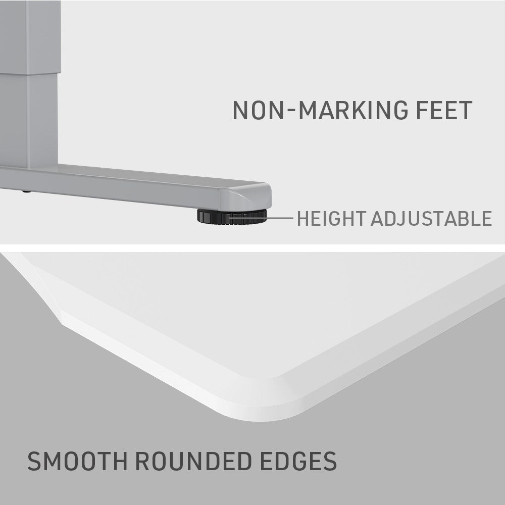 FORTIA Sit To Stand Up Standing Desk, 150x68cm, 72-118cm Electric Height Adjustable, Ergonomically Curved Edge, 50kg Rated, White/Silver Frame 9