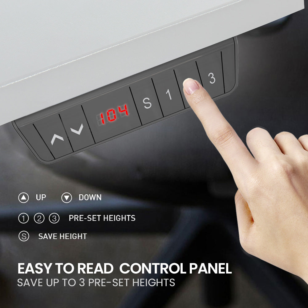 FORTIA 145W x 60D x 85D Dual-Motor 80kg Load Adjustable Sit-Stand Up R-Hand Sided Corner Desk - White/White Frame 4