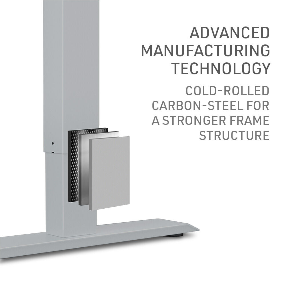 FORTIA Sit To Stand Up Standing Desk, 150x68cm, 72-118cm Electric Height Adjustable, 50kg Rated, Black/Silver Frame 8