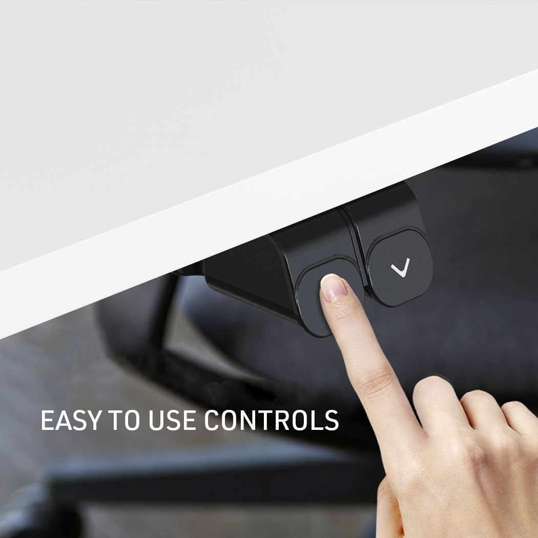 Fortia Sit To Stand Up Standing Desk, 120x60cm, 72-118cm Electric Height Adjustable, 70kg Rated, White/White Frame 7