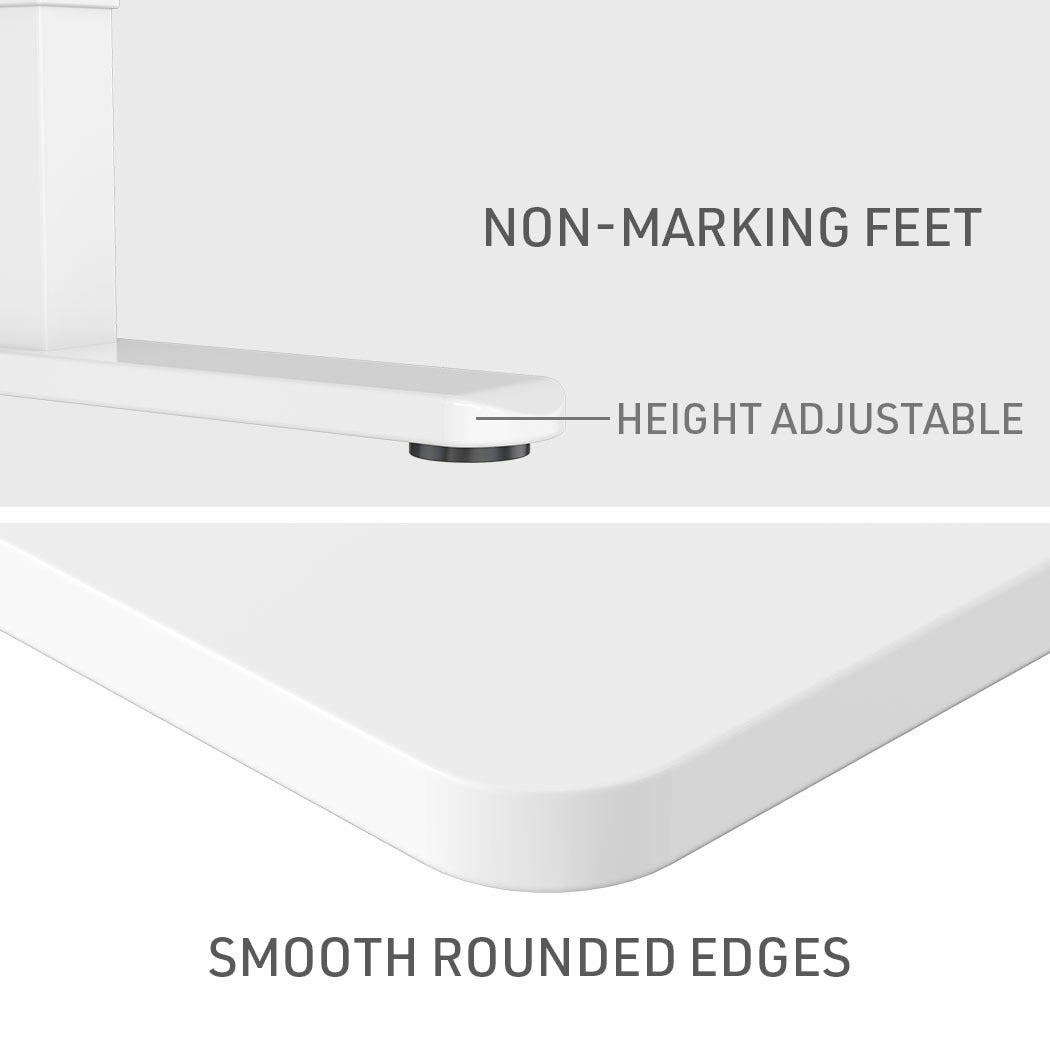 Fortia Sit To Stand Up Standing Desk, 120x60cm, 72-118cm Electric Height Adjustable, 70kg Rated, White/White Frame 8