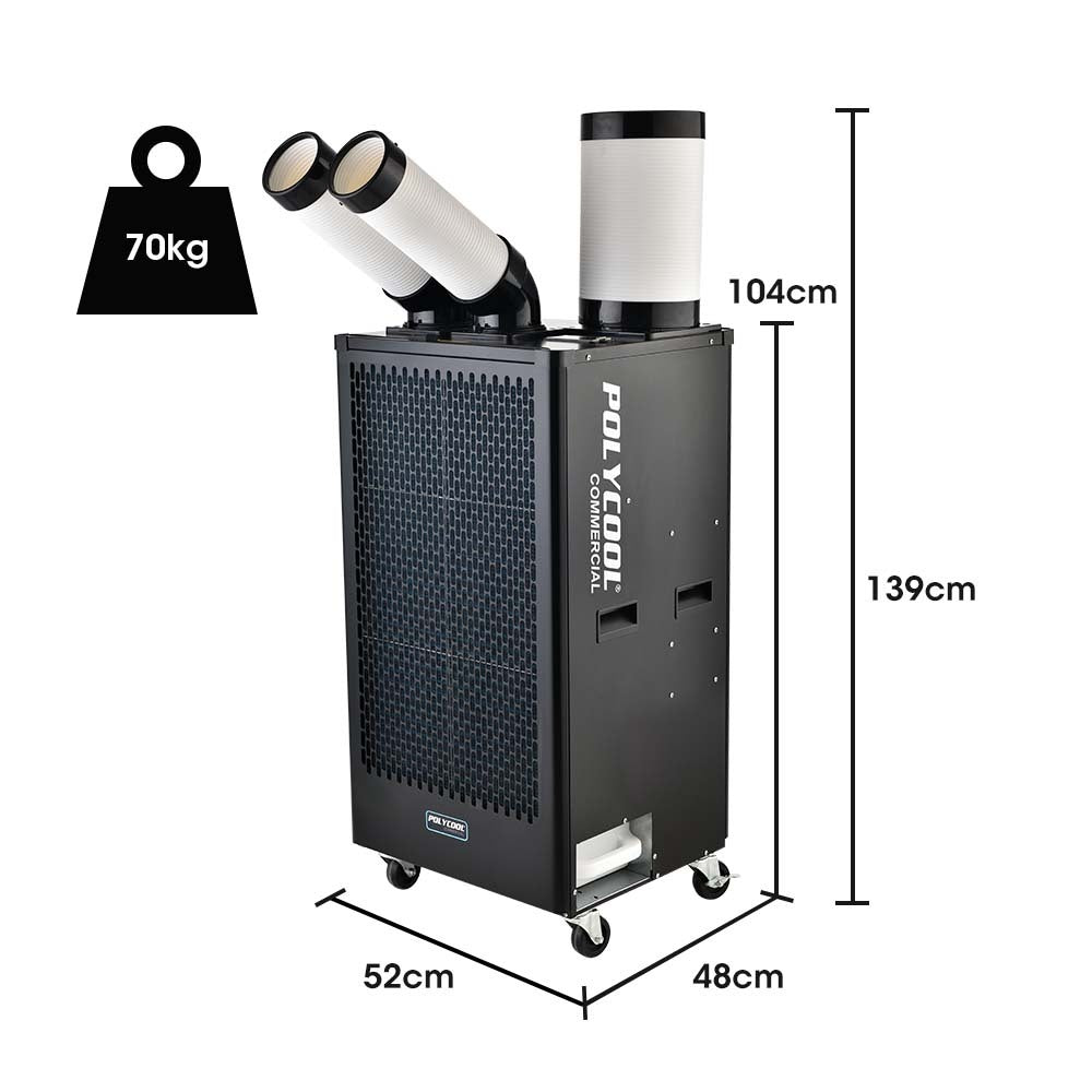 POLYCOOL 4.5kW Portable Industrial Spot Cooler, with Twin Cooling Ducts, 15A Plug