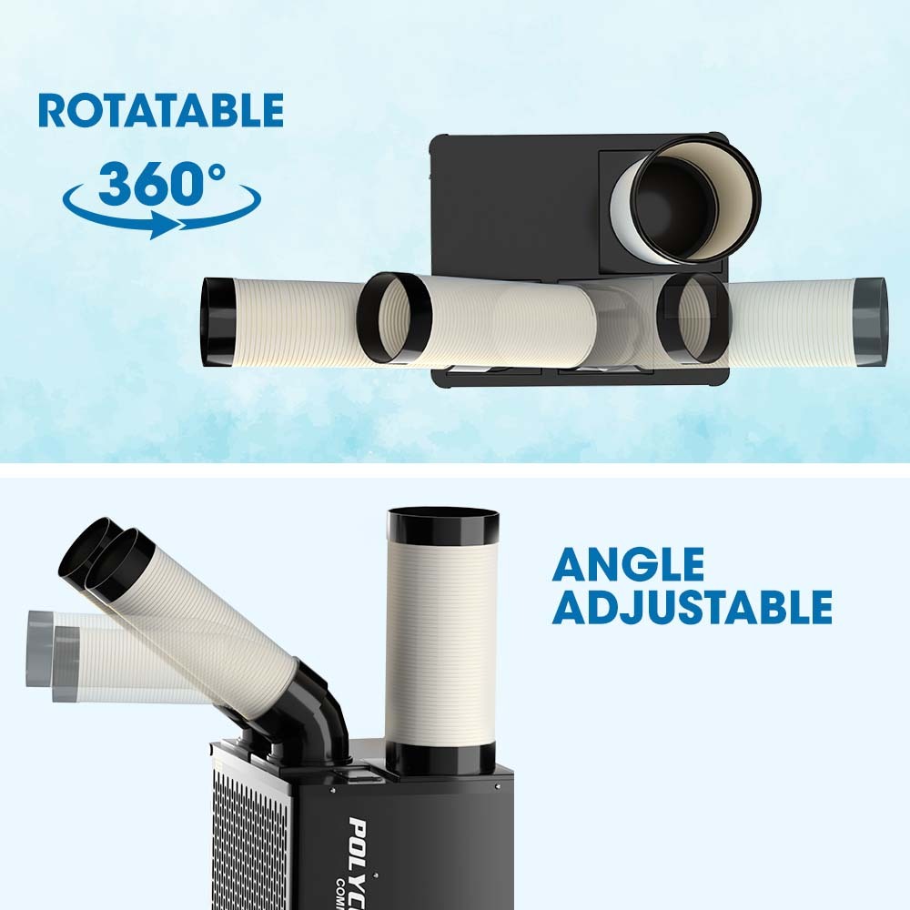 POLYCOOL 4.5kW Portable Industrial Spot Cooler, with Twin Cooling Ducts, 15A Plug 5