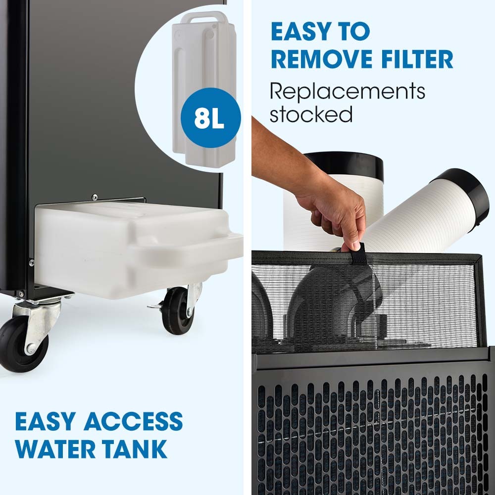 POLYCOOL 4.5kW Portable Industrial Spot Cooler, with Twin Cooling Ducts, 15A Plug 8