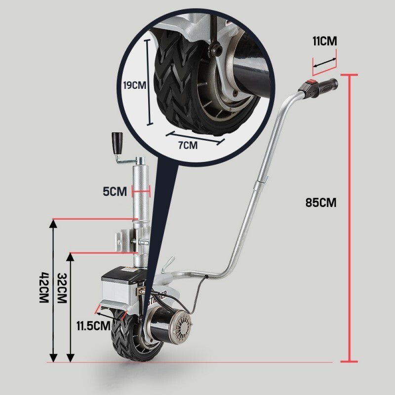 T-REX Motorised Jockey Wheel Electric Power Mover 12V 350W Caravan Trailer Boat 5