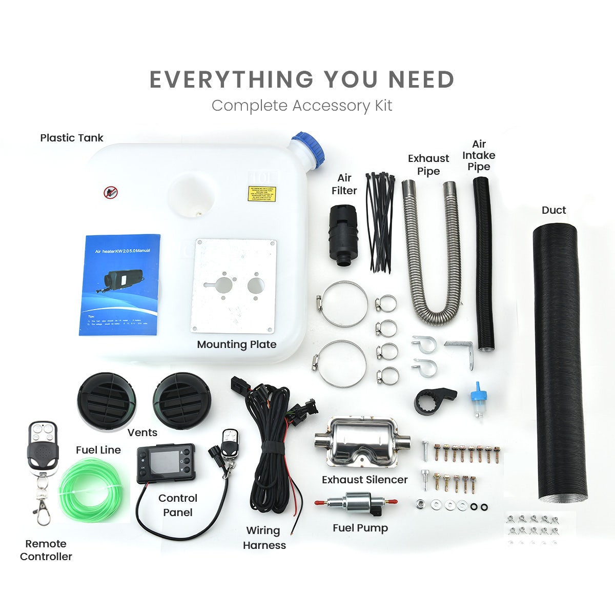 Diesel Heater 12V Caravan Camper Trailer Van Air Motorhome 5kW Volt Parking RV 13