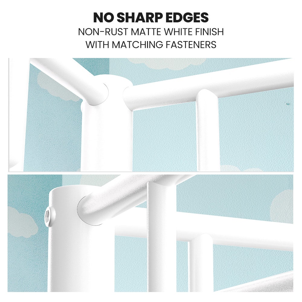 KINGSTON SLUMBER 2in1 King Single Metal Bunk Bed Frame, with Modular Design, Matte White 4