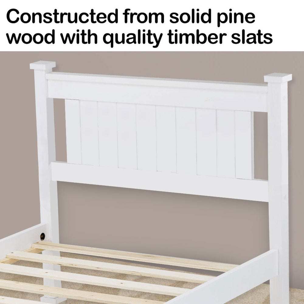 KINGSTON SLUMBER Single Wooden Bed Frame, Bedroom Furniture for Kids and Adults 3